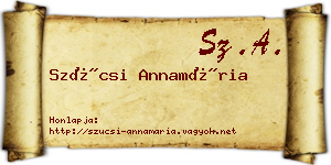 Szücsi Annamária névjegykártya